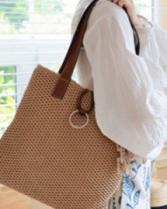 가벼운 라탄백 왕골 여름 휴양지가방 비스코스 지사 숄더백 2컬러