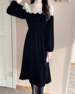 엘리카 레이스 벨벳 원피스 a2089