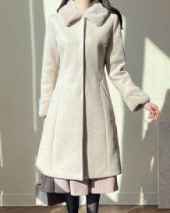 (퍼탈부착) 베니쥬 퍼 라운드넥 코트 a2054