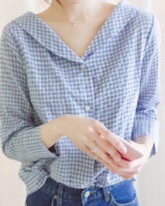 ♥당일배송★어게인체크*blouse/m3646