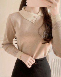 디아 큐빅진주 언발카라 니트 a2677