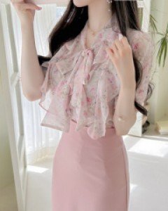 로망스 플라워 프릴리본 블라우스 a2846