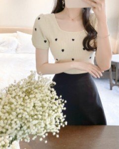 마이 하트자수 라운드 니트 a2877