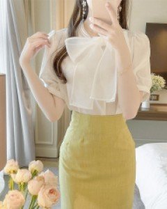 나비 노방 리본 블라우스 a2882