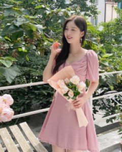 셜리 가슴 랩 어깨밴딩 원피스 a2943