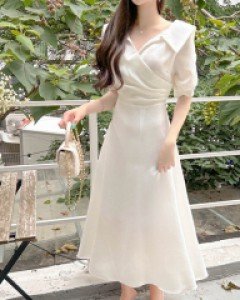 (롱버전) 리니 카라 플레어 롱 원피스 a2946