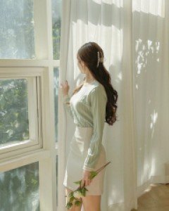 알로하 레이스넥 골지 티 a2525