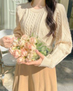 올피셔 다이아 도톰한 꽈배기 니트 a3031