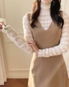 레베카 기모 꽃 레이스 블라우스 a3041