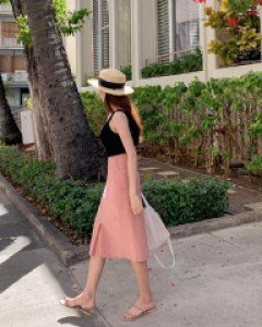 linen H-line skirt