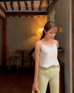 see-through frill sleeveless