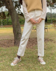 High waist cotton pants