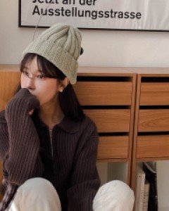 pastel Corrugated Wool beanie
