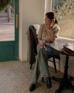 Fog Pigment Straight Denim