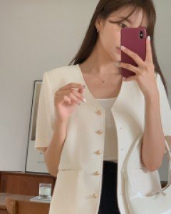 Rotated Short-sleeve Jacket
