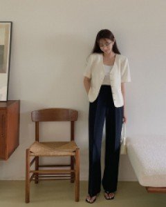 [Good fit/madekoko] clean wide Slacks / pintucks / SML / 2color