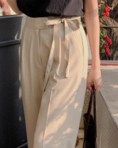 bowknot wide slacks