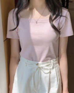 [madekoko] Off Square T-shirt / Cotton 100% / 4color