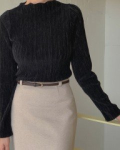 Velvet Pleats T-shirt