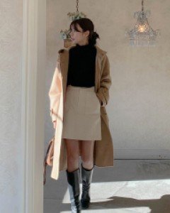 Peach Brushed Mini Skirt