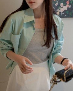 Bio Washing Cropped Shirt