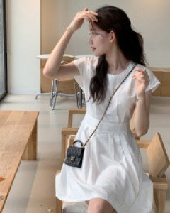 milk Pleats mini dress