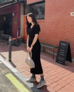 [Early Autumn 10%] Fine Corrugated Knit Dress