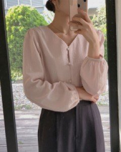 [Early Autumn 10% / MADE, CRKO] Jade Button Blouse