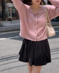 [Early Autumn 10%] Powder Gold Cardigan / Fall New arrivals Fall Cardigan Crop Cardigan lovely Work look, Guest look, Meeting look, Date look, Old money look