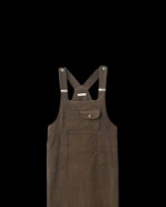 Corduroy pocket suspenders dress