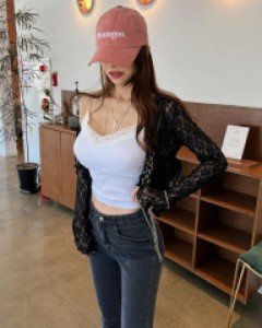 [2275]바니 레이스크롭 가디건