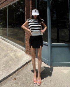 [4199]V사이드 트임스커트