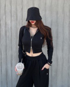 [9748]로렌 케이블 니트집업