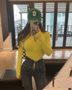 [1082]라임핸드워머 반집업티