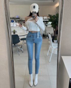 [3149]사선크로스 슬림 스키니