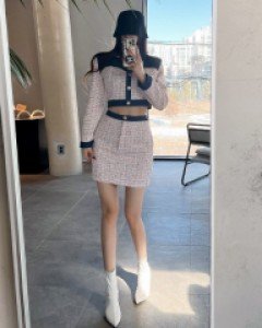 [4200]코코 데님트위드 스커트