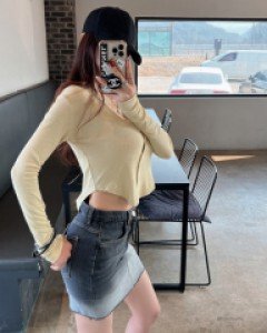 [1173]스냅 라운드 찰랑가디건