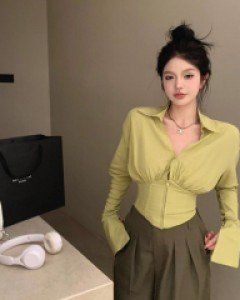 [1297]시티우먼 슬림 셔츠블라