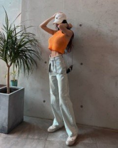 [3225]아웃포켓 라이트워싱 와이드팬츠