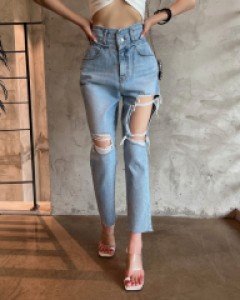 [3242]하이웨스트 구제데님팬츠