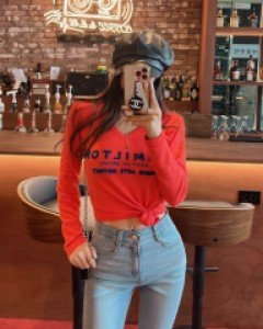 [1152]헤밀턴 자수 V티셔츠