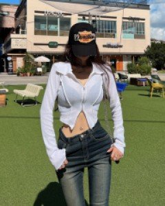 [2256]위아래 지퍼슬림 카라집업