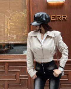 [2507]심플 버클벨트 집업자켓