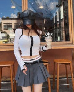 [1192]스퀘어 배색 후크티