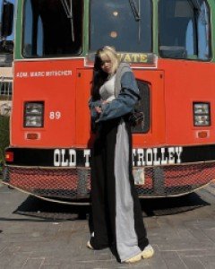 [9568]사이드삼각패치 와이드 팬츠