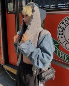 [2511]데님믹스 니트후드집업