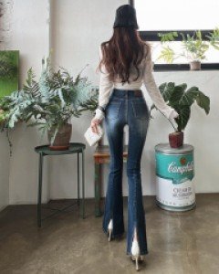 [3019]시크릿 뒷트임 롱부츠컷