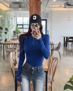 [1296]슬림핏 베이직 패드 목폴라