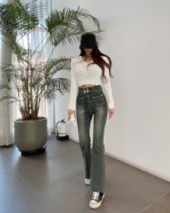 [3022]빈티지워싱 포버튼 포켓 부츠컷