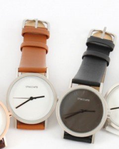 스타카토 심플 가죽 커플시계